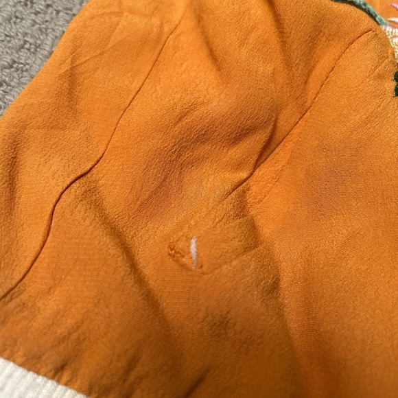 Anthropologie Elevenses orange embroidered flower bomber jacket - Picture 2 of 8